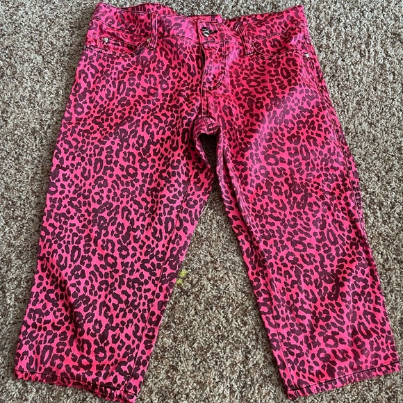 Tripp NYC Pink Animal Print Capri Pants, Size 9 Juniors - Picture 1 of 11